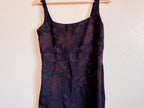 Black and Maroon Jacquard Dress - Size 10
