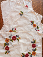 Embroidered Floral Placemats - Set of 6