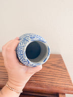 Blue and White Stoneware Vase