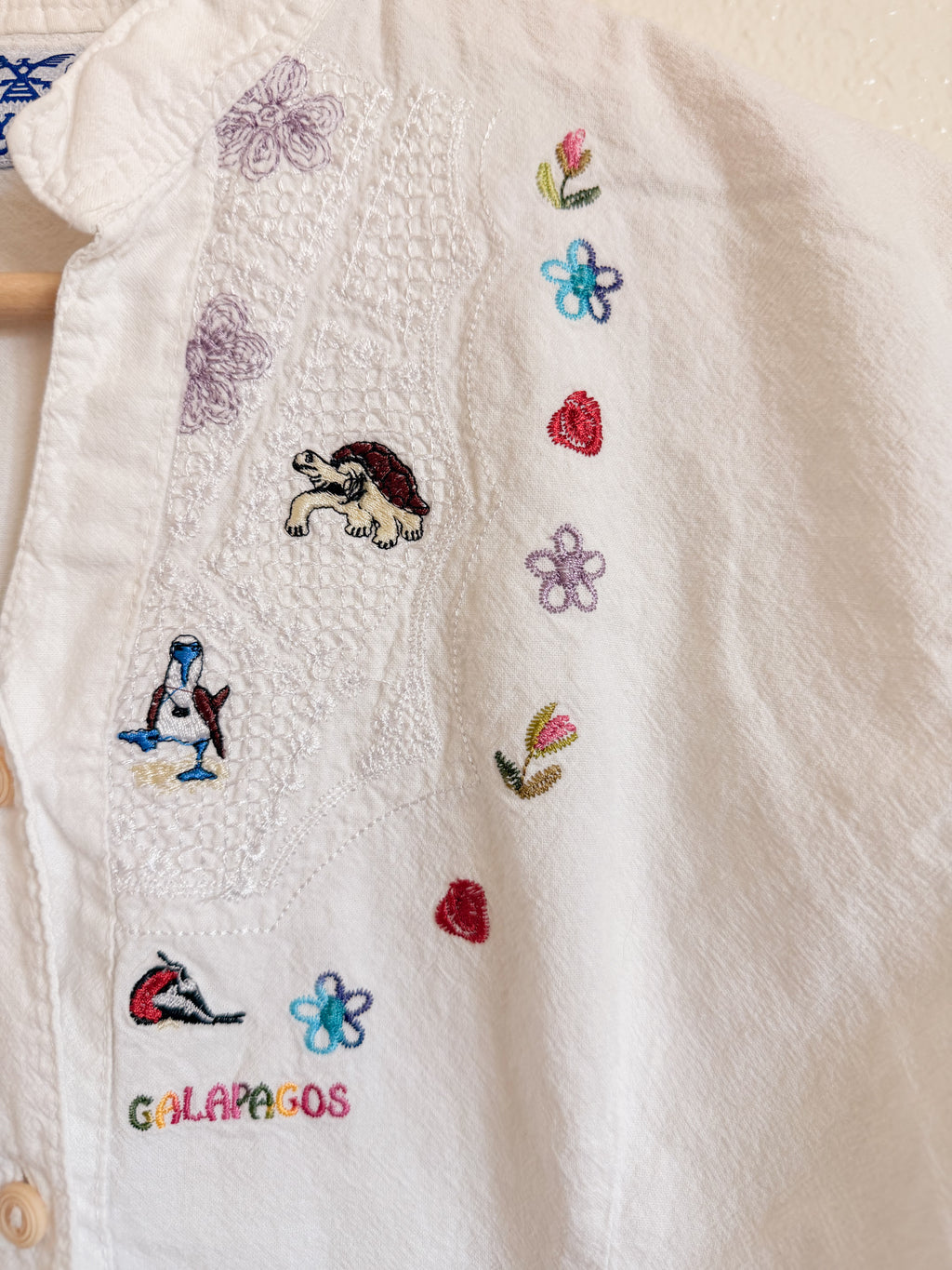 Galapagos White Cotton Blouse - Size M