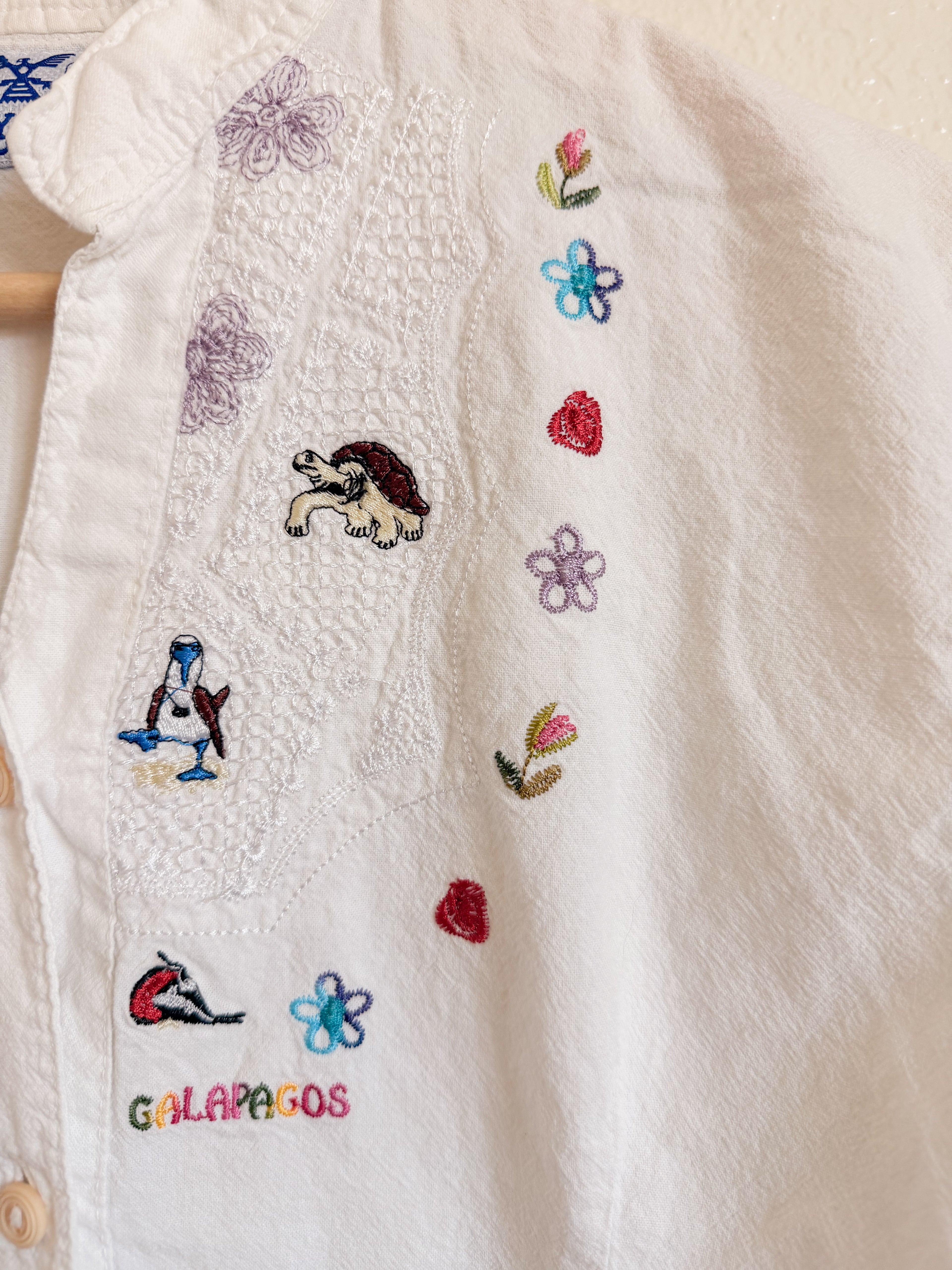 Galapagos White Cotton Blouse - Size M
