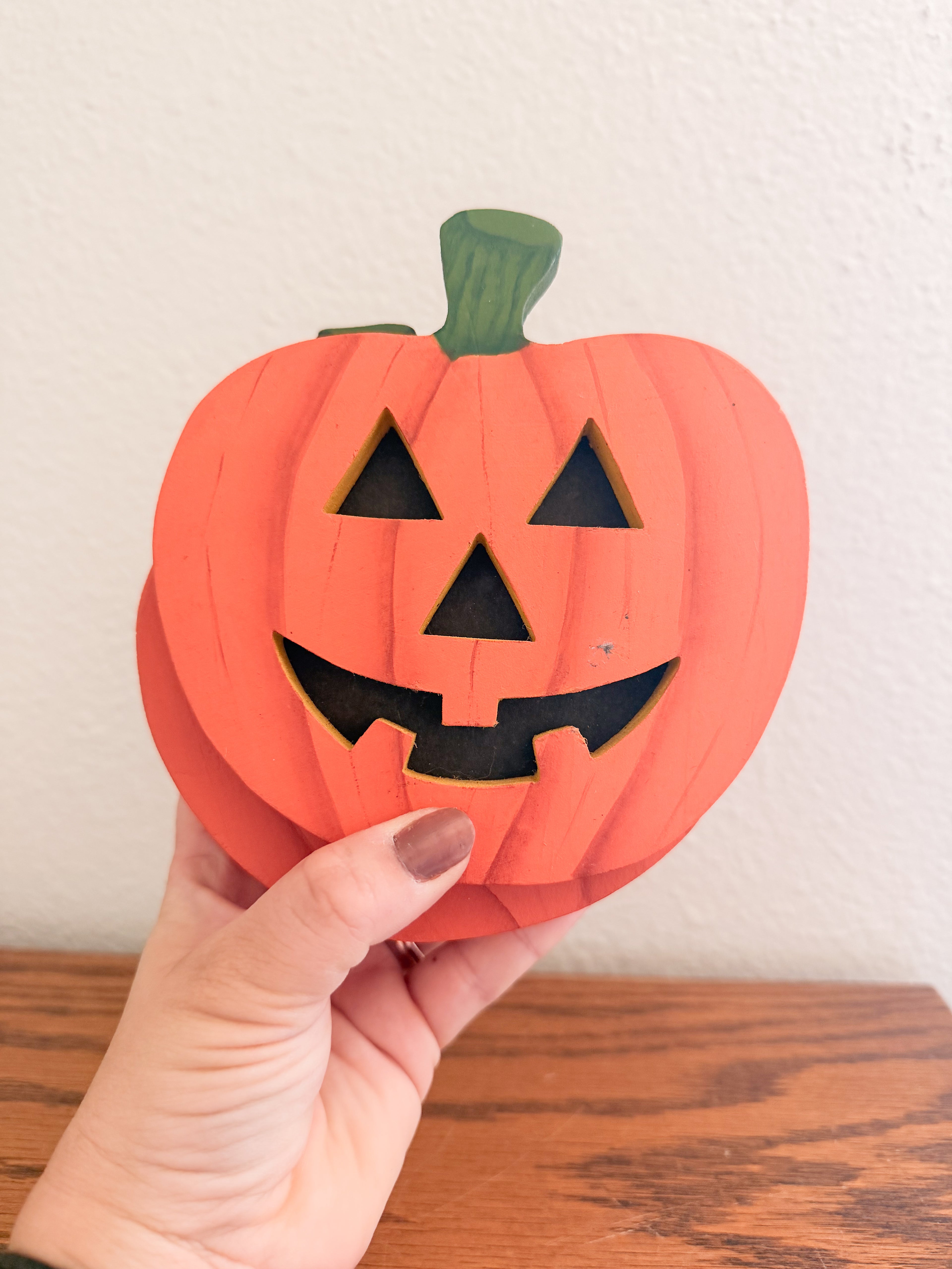 Set of Wooden Jack o Lanterns
