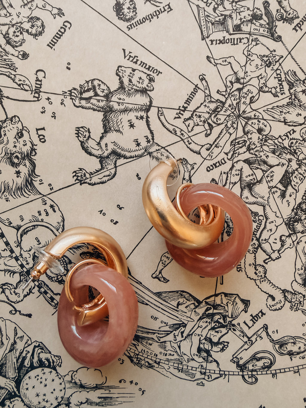 Pink and Gold Donut Hoops