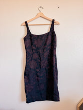 Load image into Gallery viewer, Black and Maroon Jacquard Dress - Size 10
