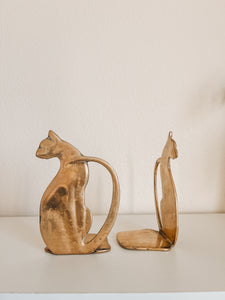 Brass Cat Bookends