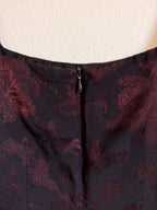 Black and Maroon Jacquard Dress - Size 10