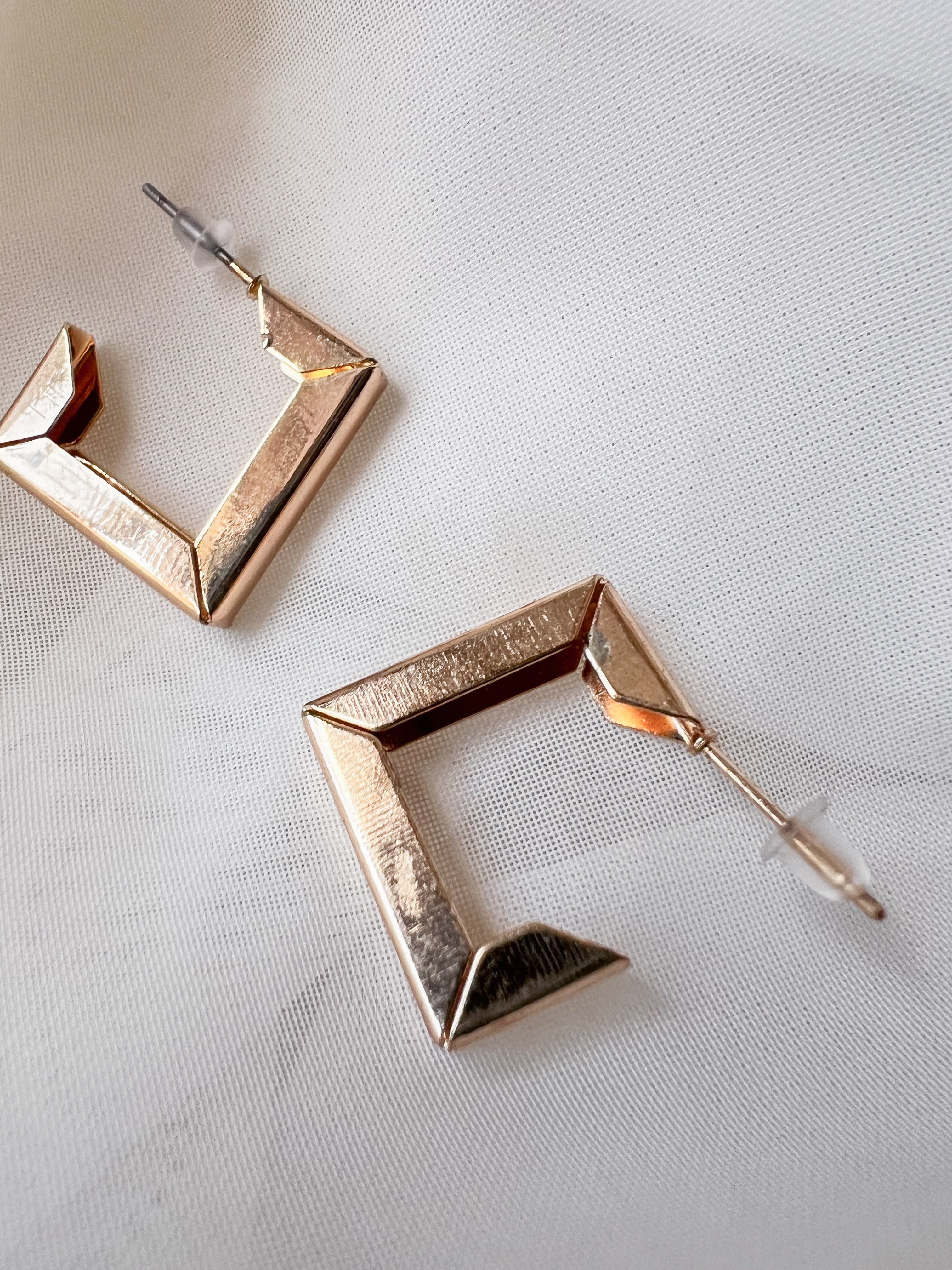 Gold Geometric Hoops