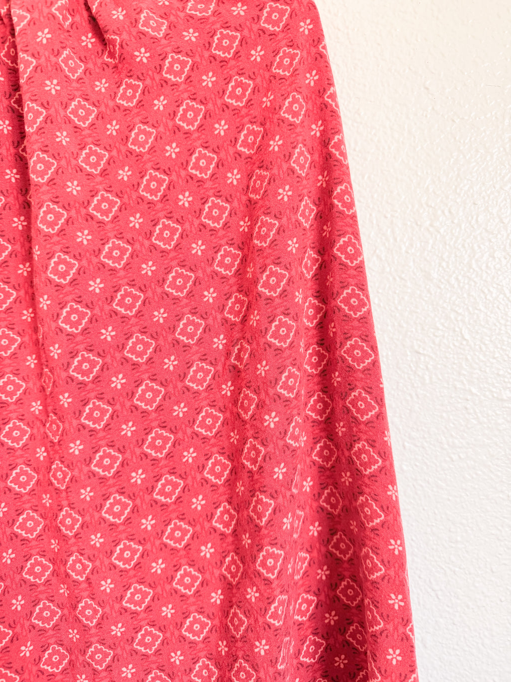 Midi Red Geometric Skirt - Size S/M