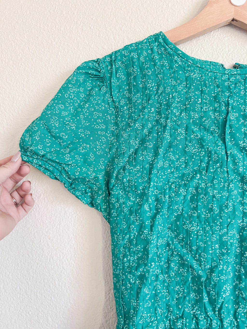 Green Floral Midi Dress - Size 6