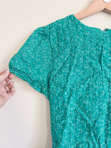 Green Floral Midi Dress - Size 6