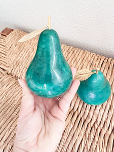 Pair of Green Marble Pears
