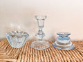 Mismatched Light Blue Candle Holders