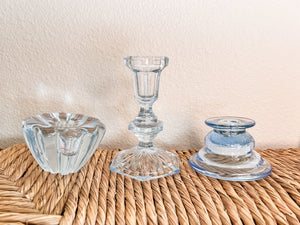 Mismatched Light Blue Candle Holders