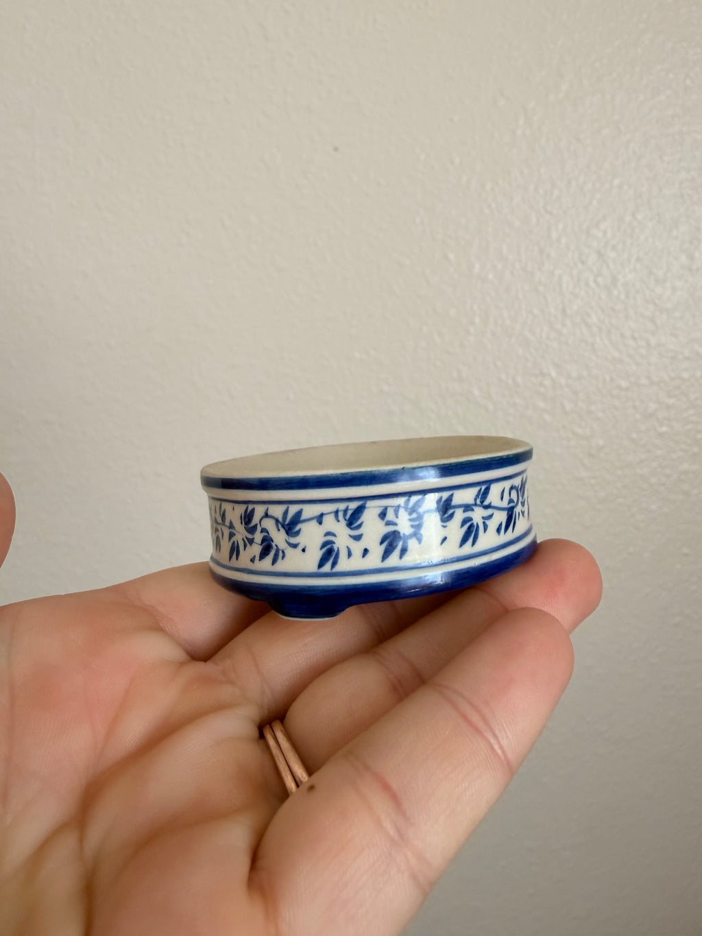 Tiny Blue and White Trinket Dish