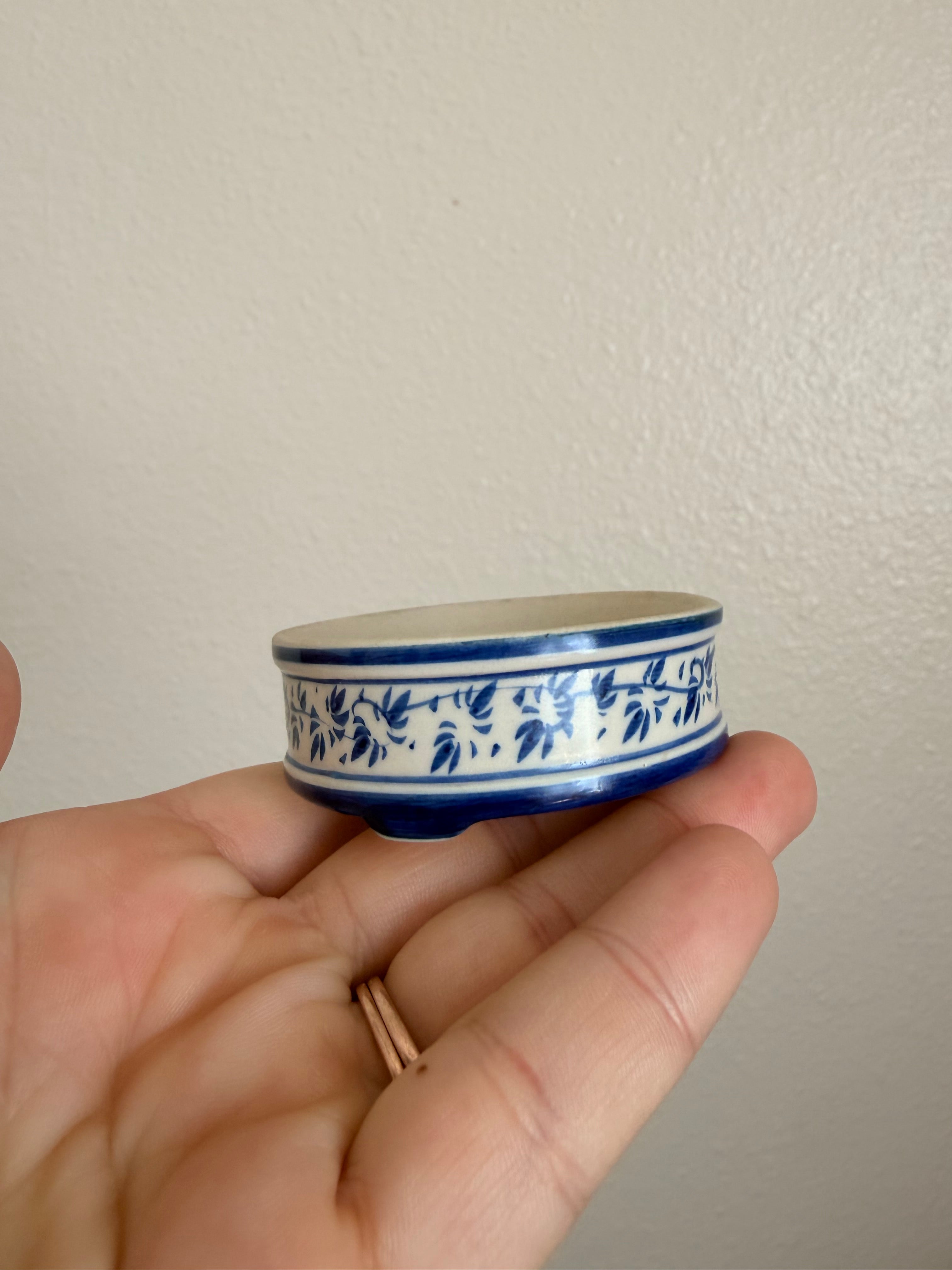 Tiny Blue and White Trinket Dish