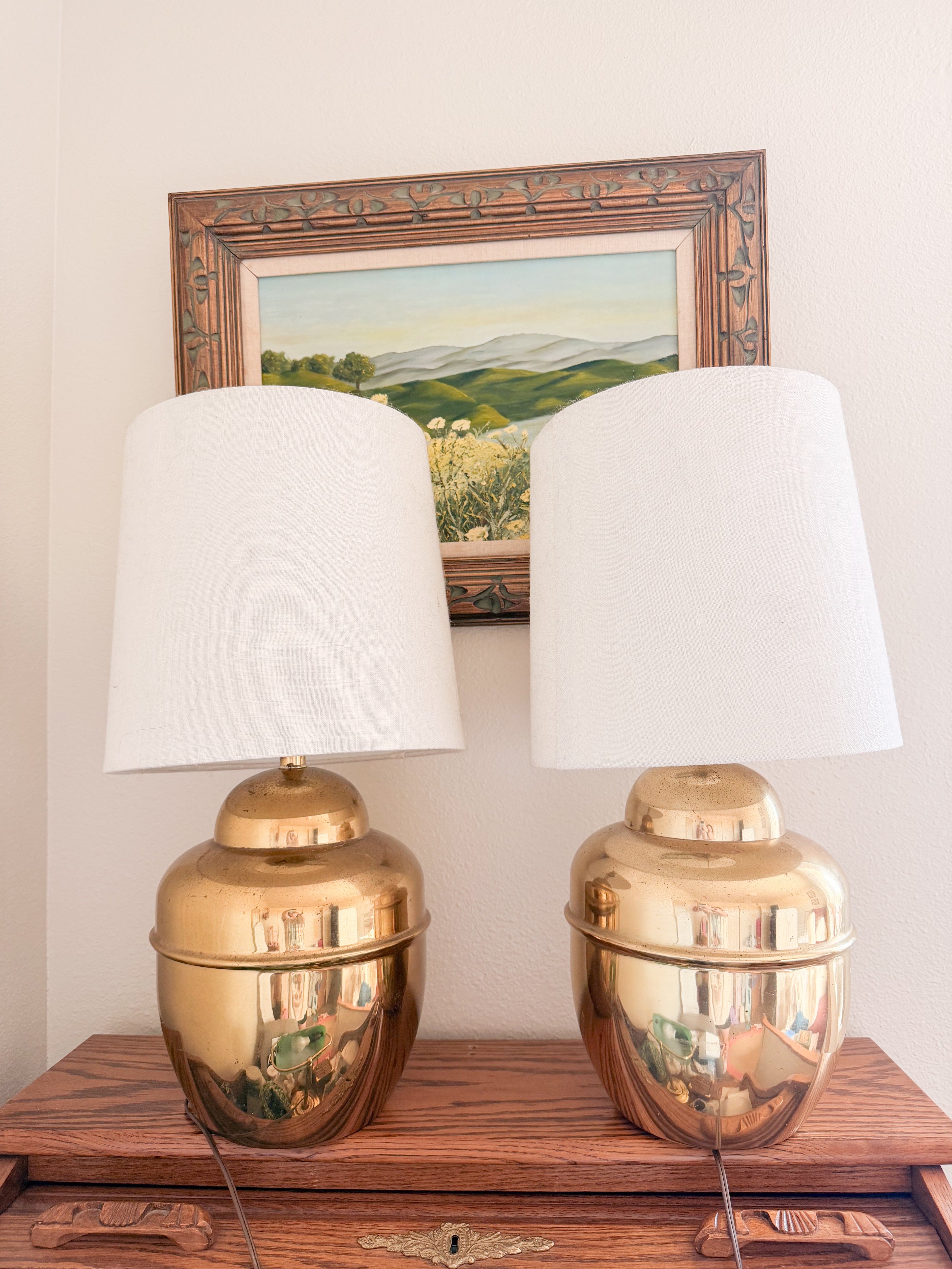 Set of Large Brass Lamps