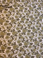 Large Green Floral Throw