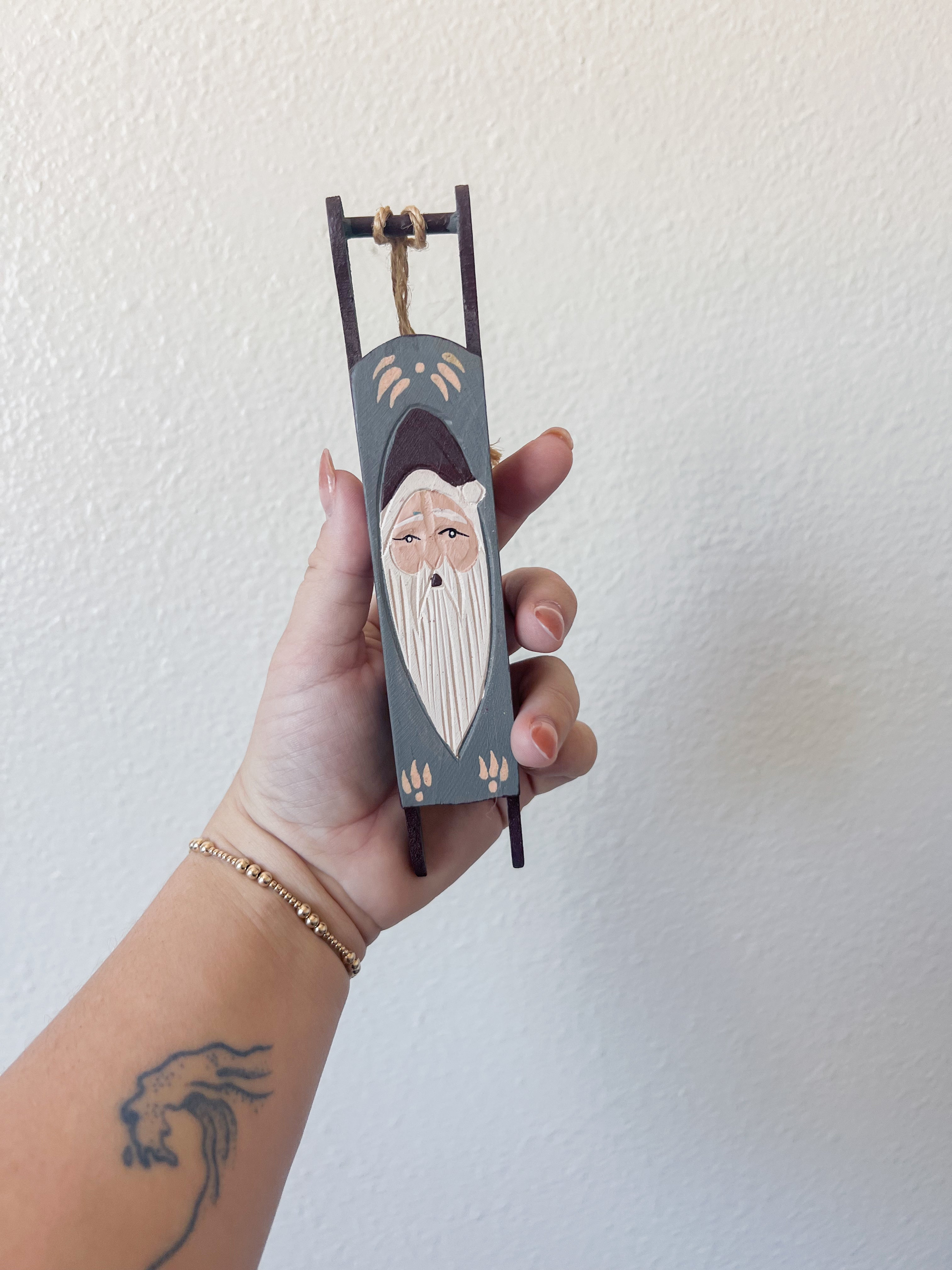 Wooden Santa Sleigh Ornament
