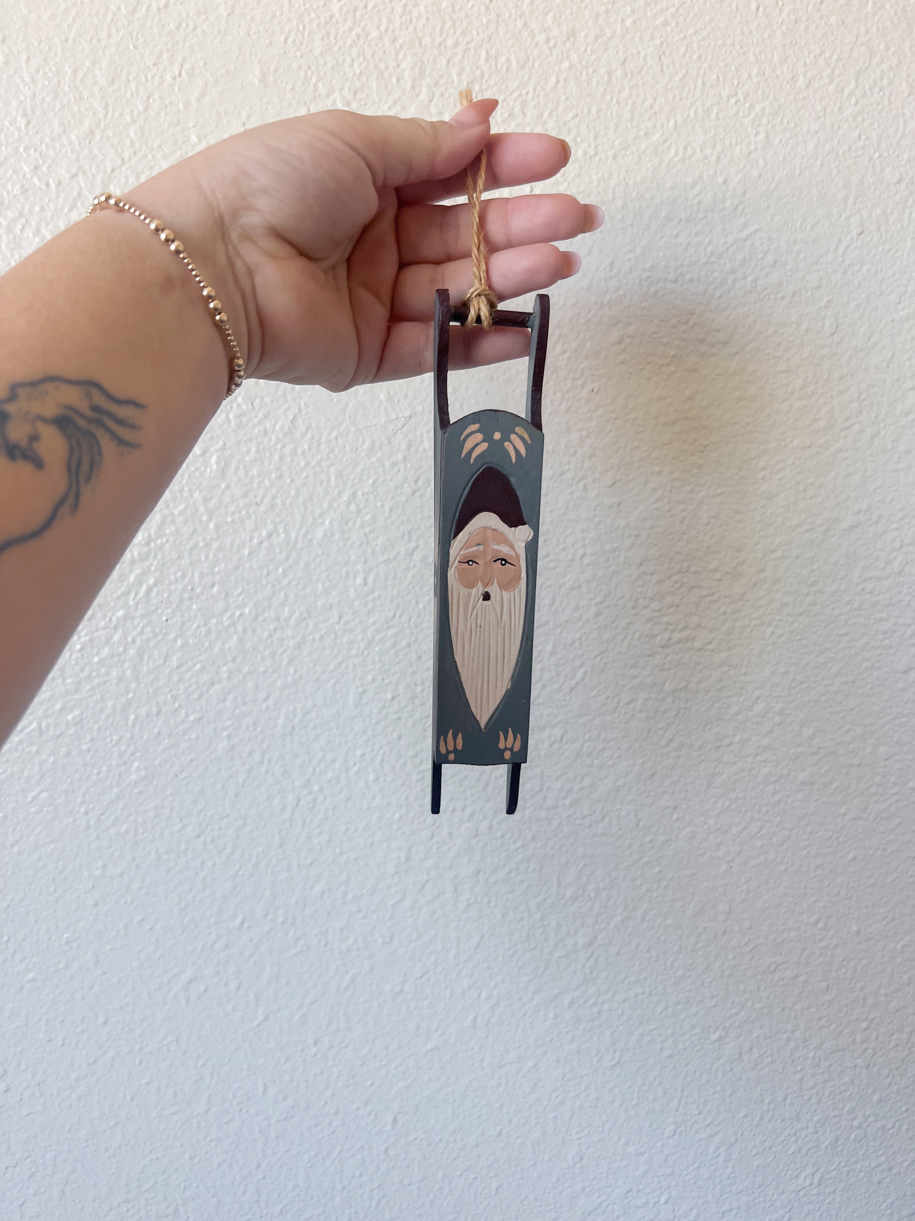 Wooden Santa Sleigh Ornament