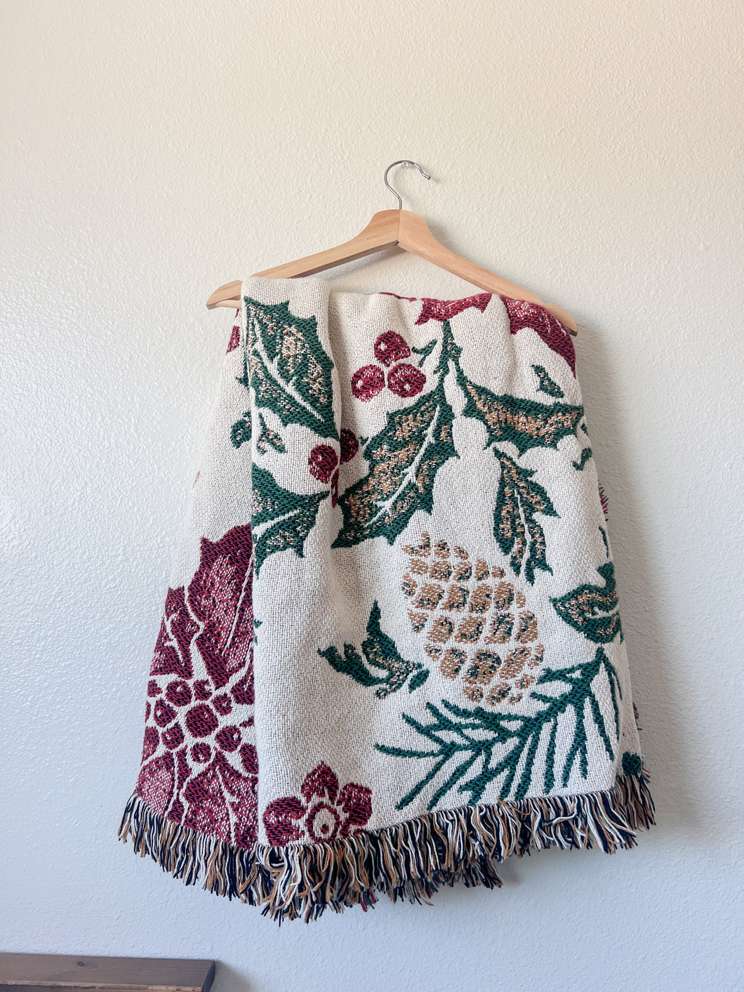 Holly Leaf and Berry Blanket