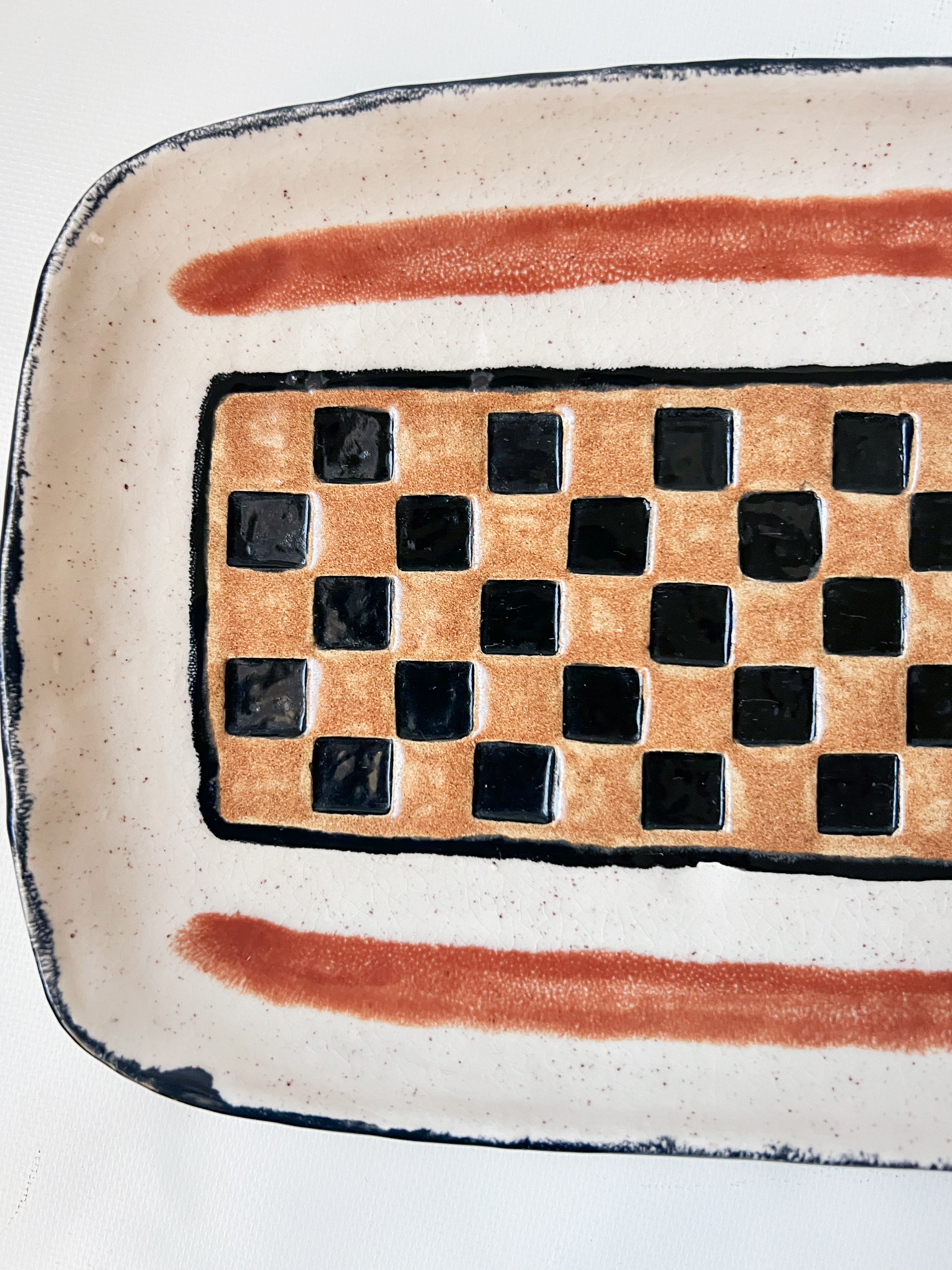 Checkered Ceramic Platter