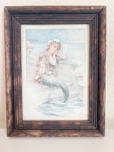 Framed Vintage Mermaid Print
