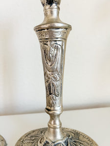 Ornate Silver Candle Holders