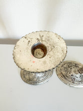 Load image into Gallery viewer, Ornate Silver Candle Holders
