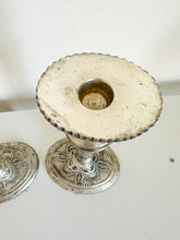 Load image into Gallery viewer, Ornate Silver Candle Holders
