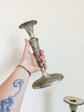 Load image into Gallery viewer, Ornate Silver Candle Holders
