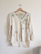 Embroidered Butterfly Cardigan - Size L