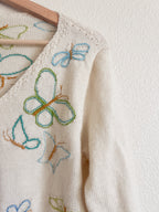 Embroidered Butterfly Cardigan - Size L