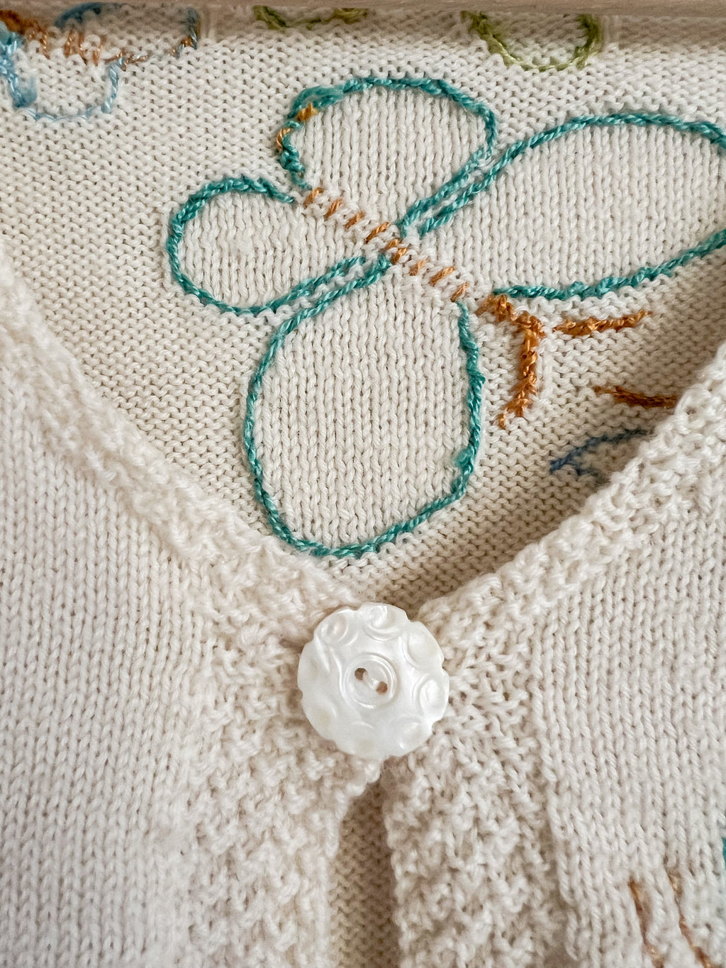 Embroidered Butterfly Cardigan - Size L