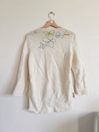 Embroidered Butterfly Cardigan - Size L