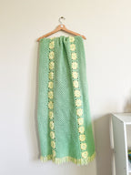 Green and Yellow Floral Afghan