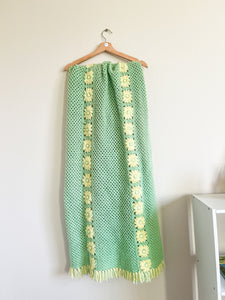 Green and Yellow Floral Afghan