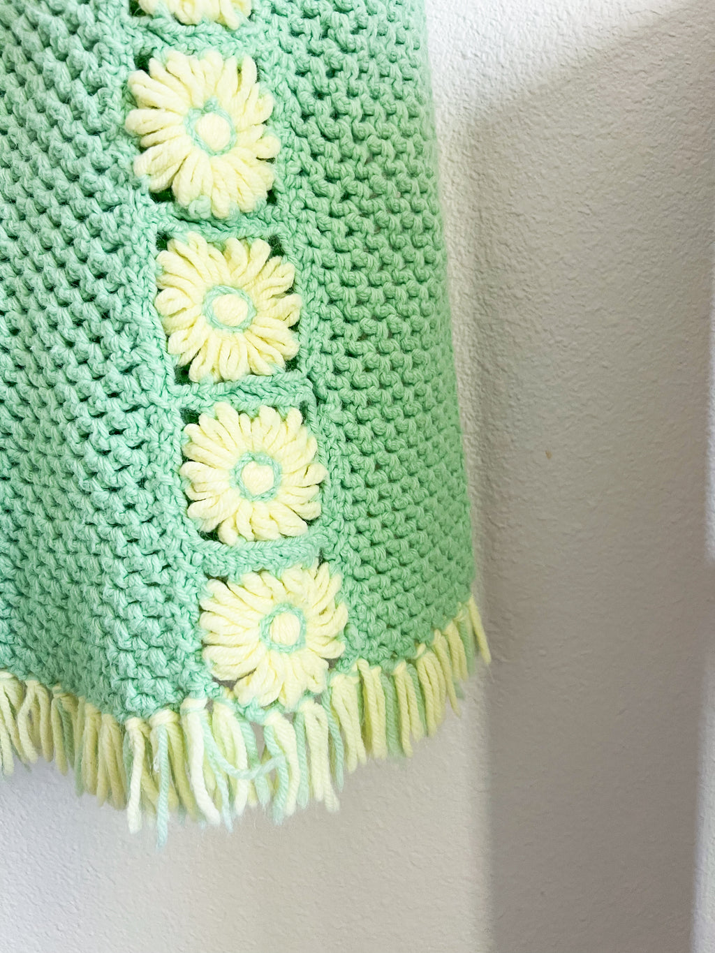 Green and Yellow Floral Afghan