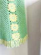 Green and Yellow Floral Afghan