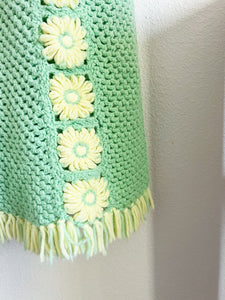 Green and Yellow Floral Afghan