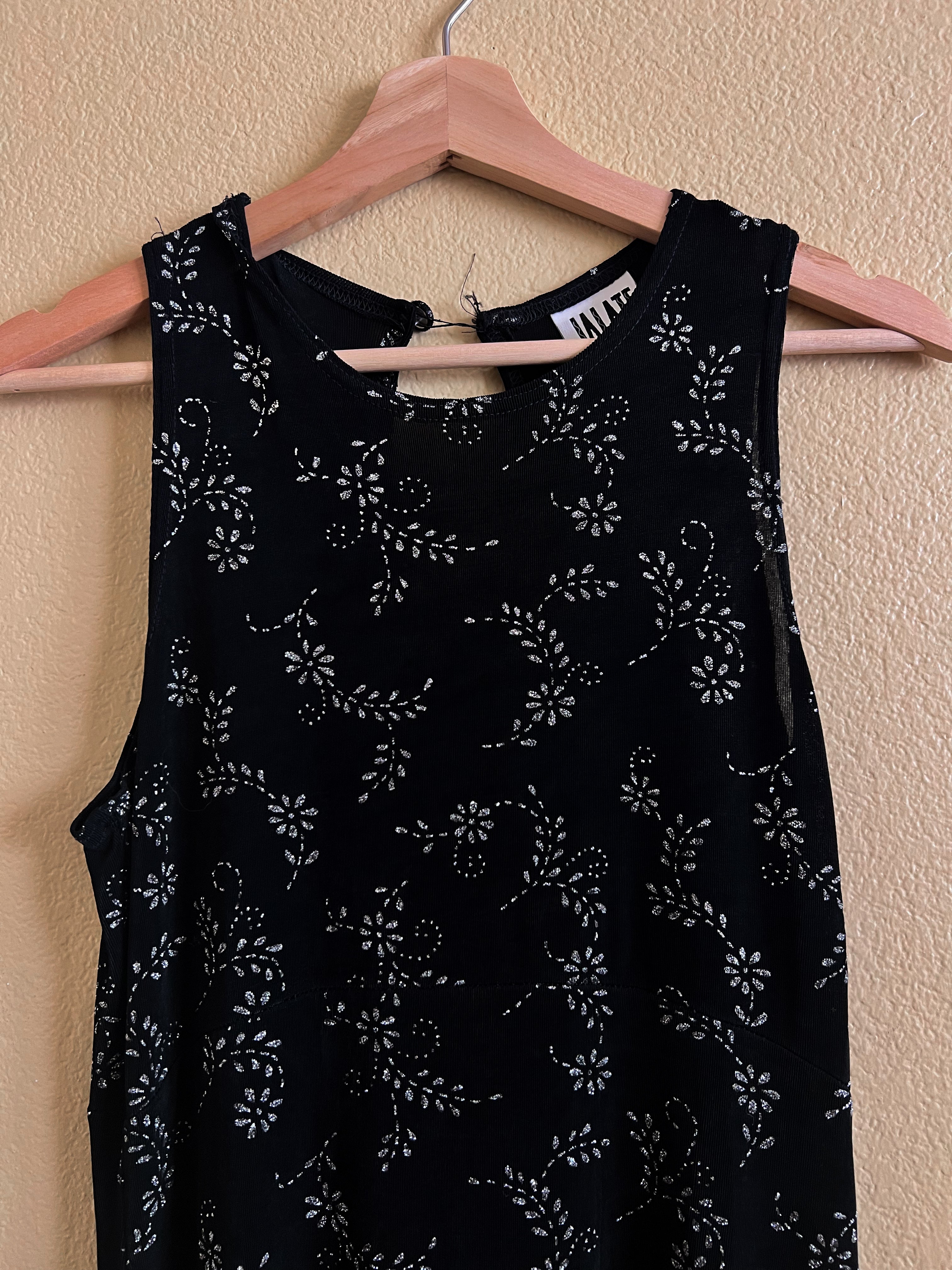 Black and Silver Maxi Dress - Size M