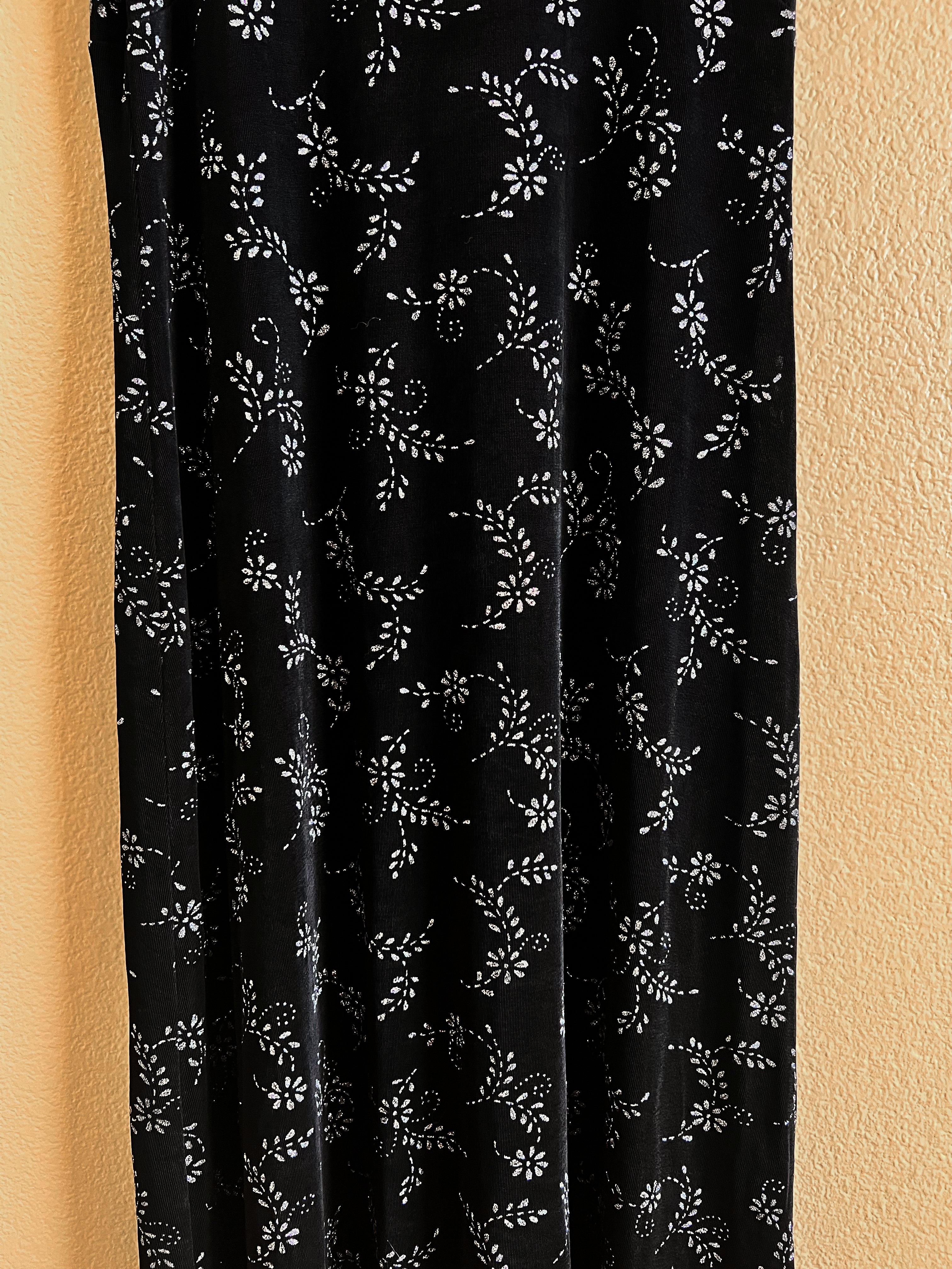 Black and Silver Maxi Dress - Size M