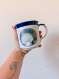 Blue and White Seashell Mug
