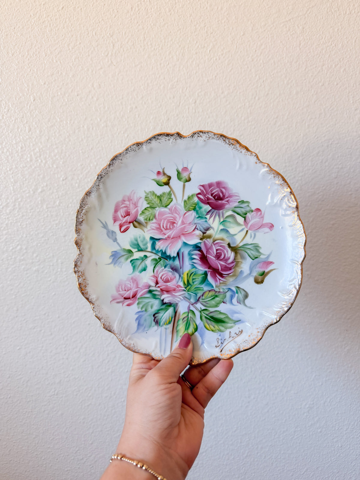 Pink Rose Decorative Plate