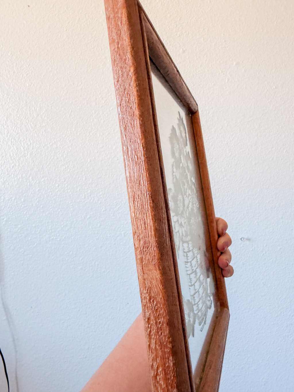 Etched Floral Mirror