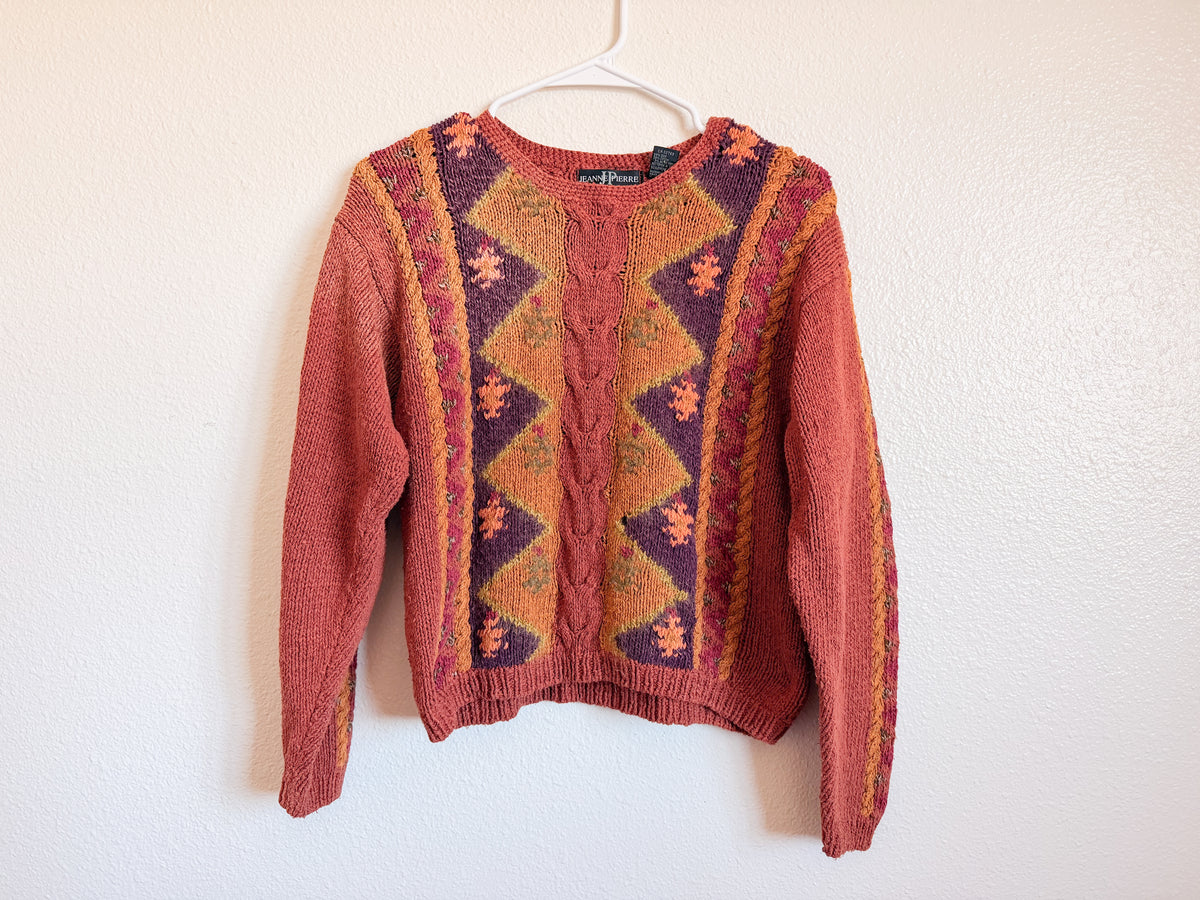 Geometric Knit Sweater - Size M