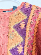 Geometric Knit Sweater - Size M