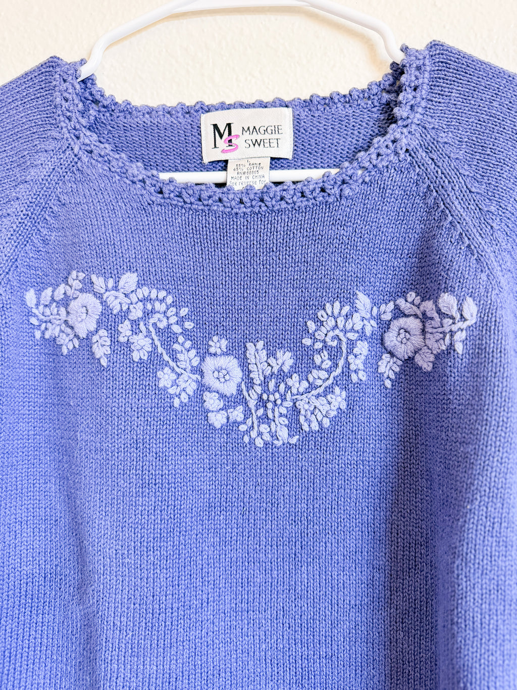 Purple Short Sleeved Sweater-Size L