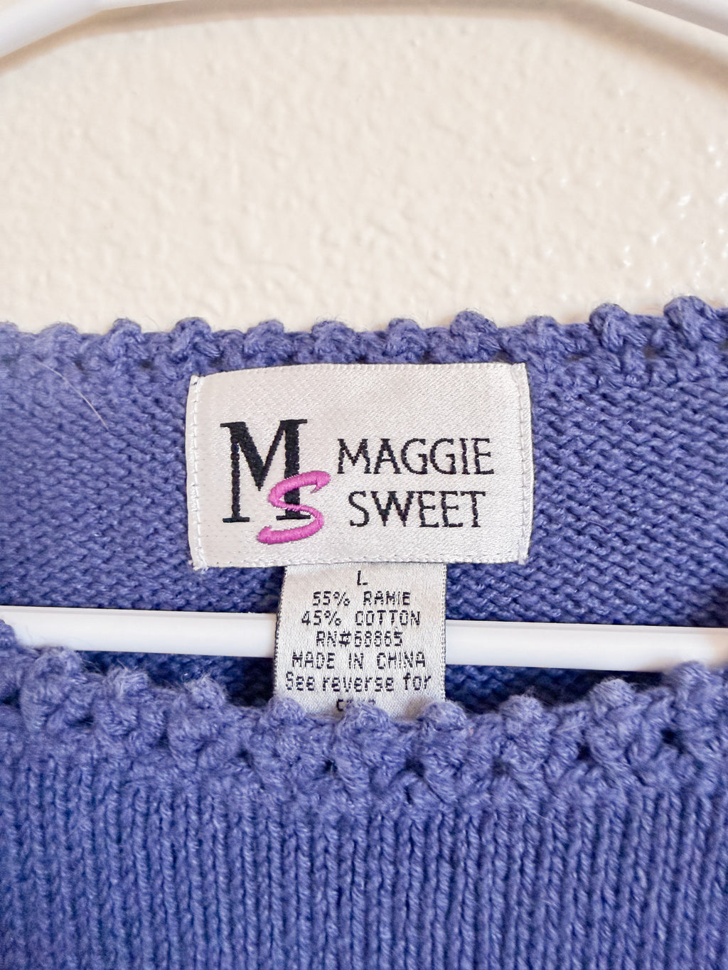 Purple Short Sleeved Sweater-Size L