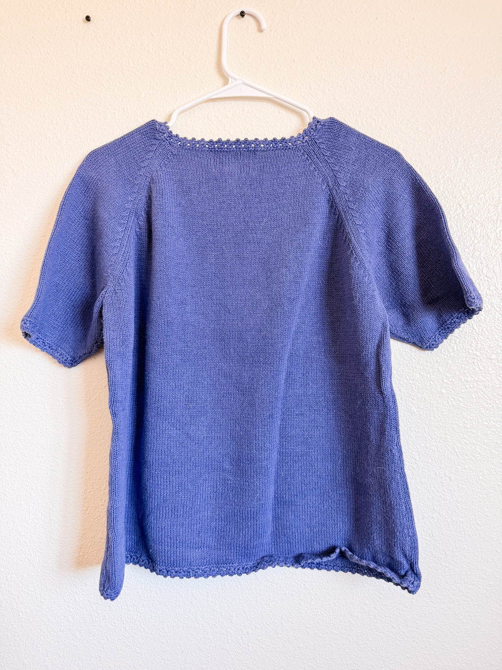 Purple Short Sleeved Sweater-Size L
