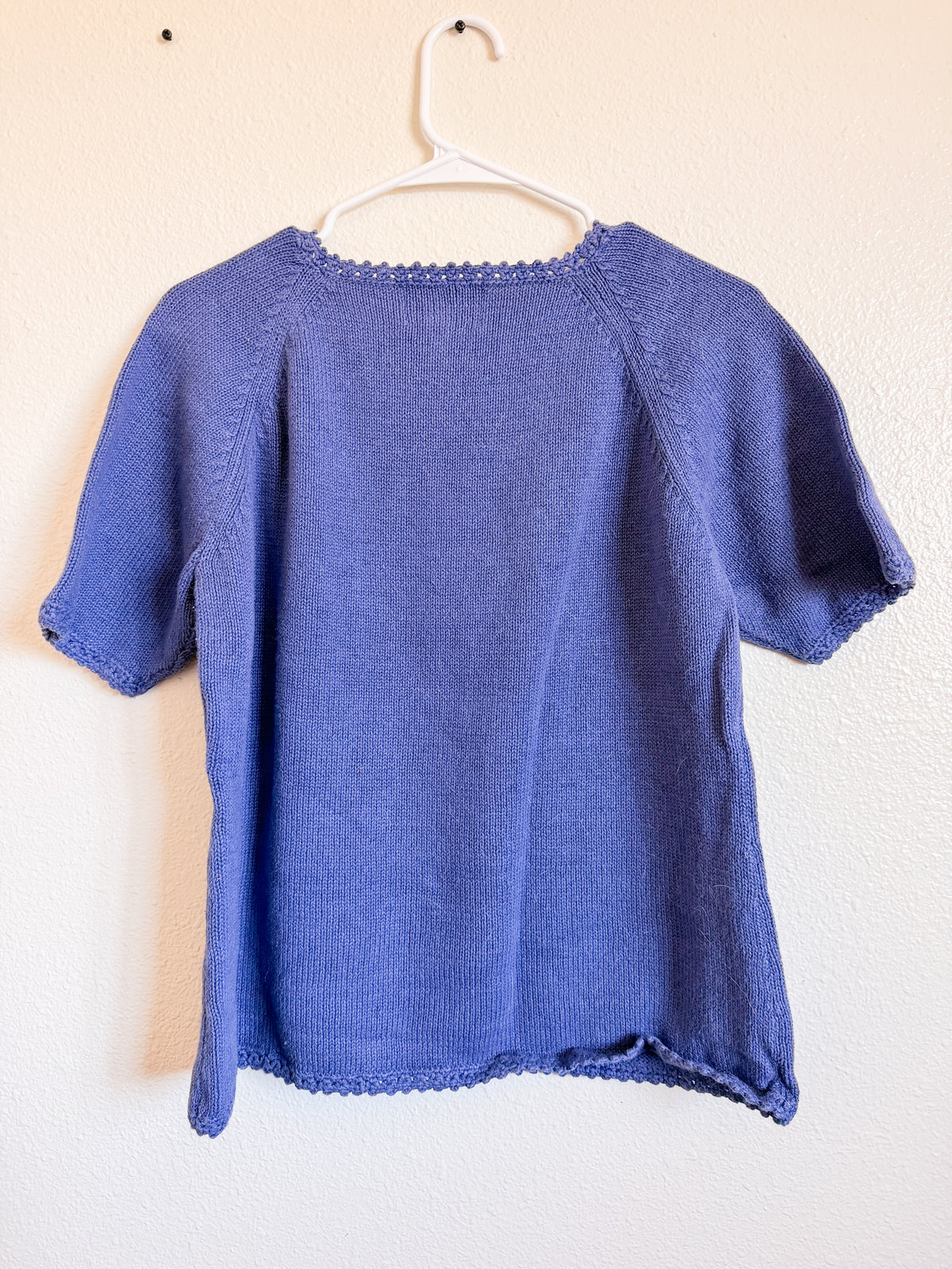 Purple Short Sleeved Sweater-Size L